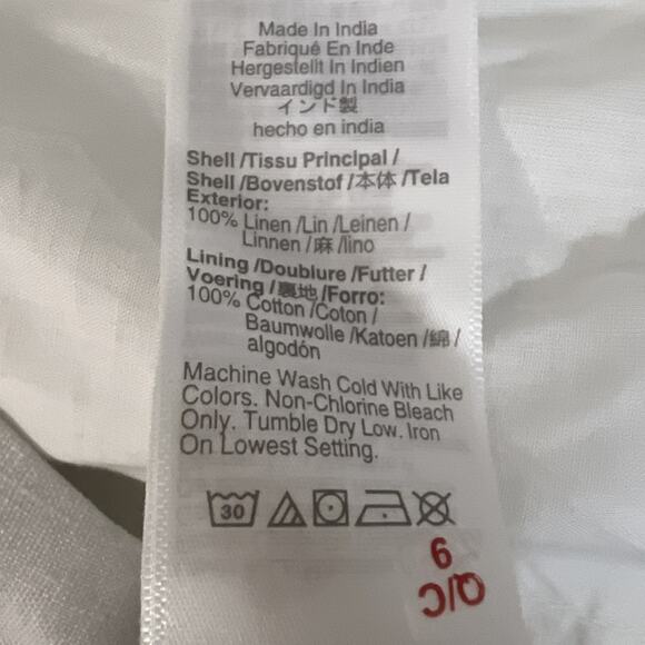 Madewell Womens Linen Vest Size 14 White Button Front Cut Away Tailored Lined - Picture 6 of 10